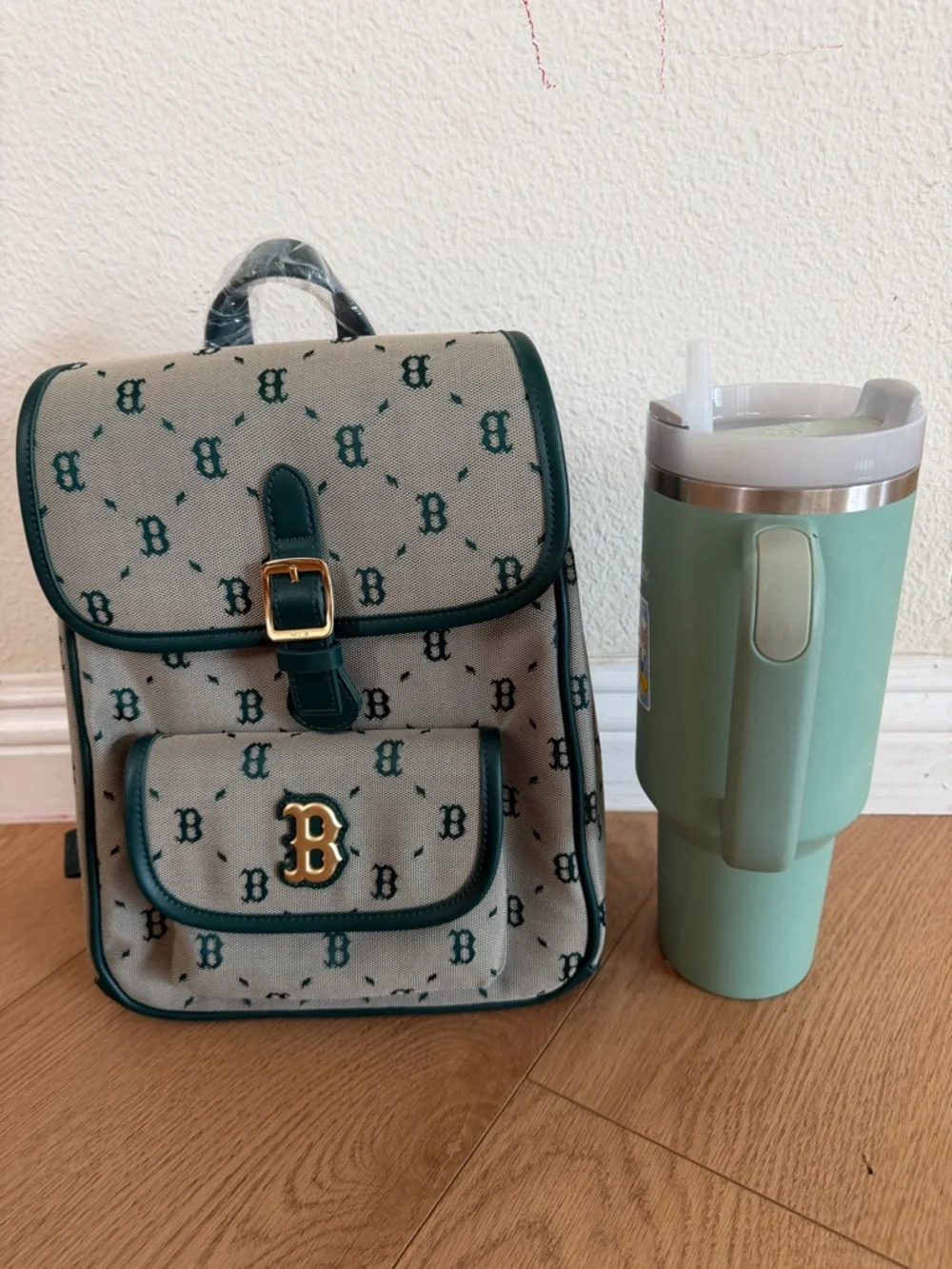 MLB Red Sox Monogram Mini Backpack Green NWT